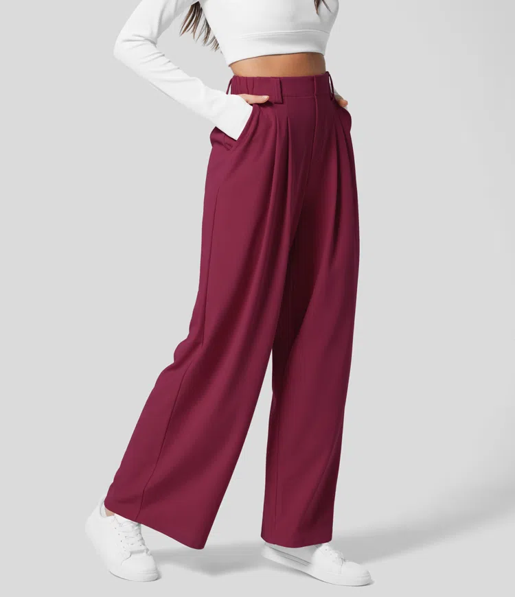 Pantalon de travail femme confortable taille haute élégant