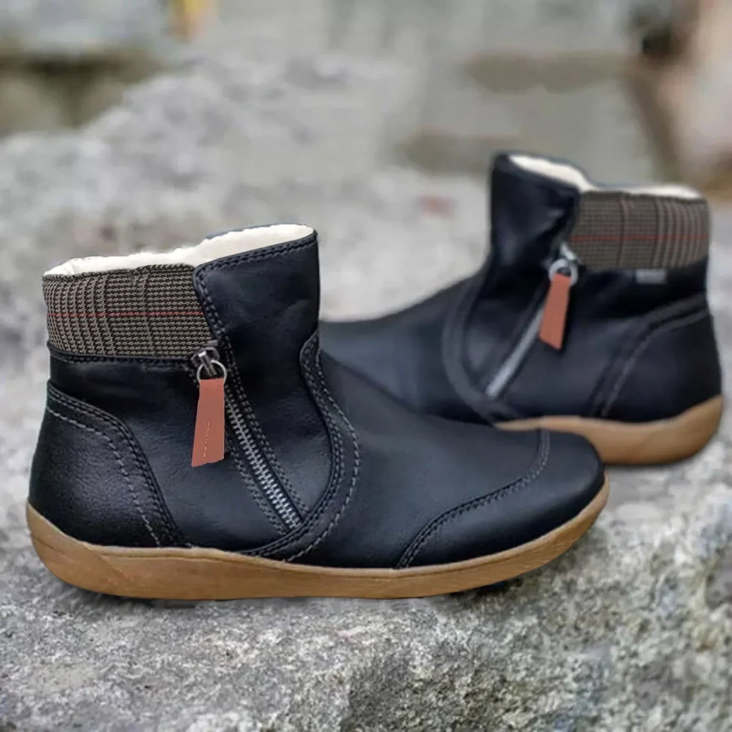 Bottes Hiver Chaudes à Bout Arrondi