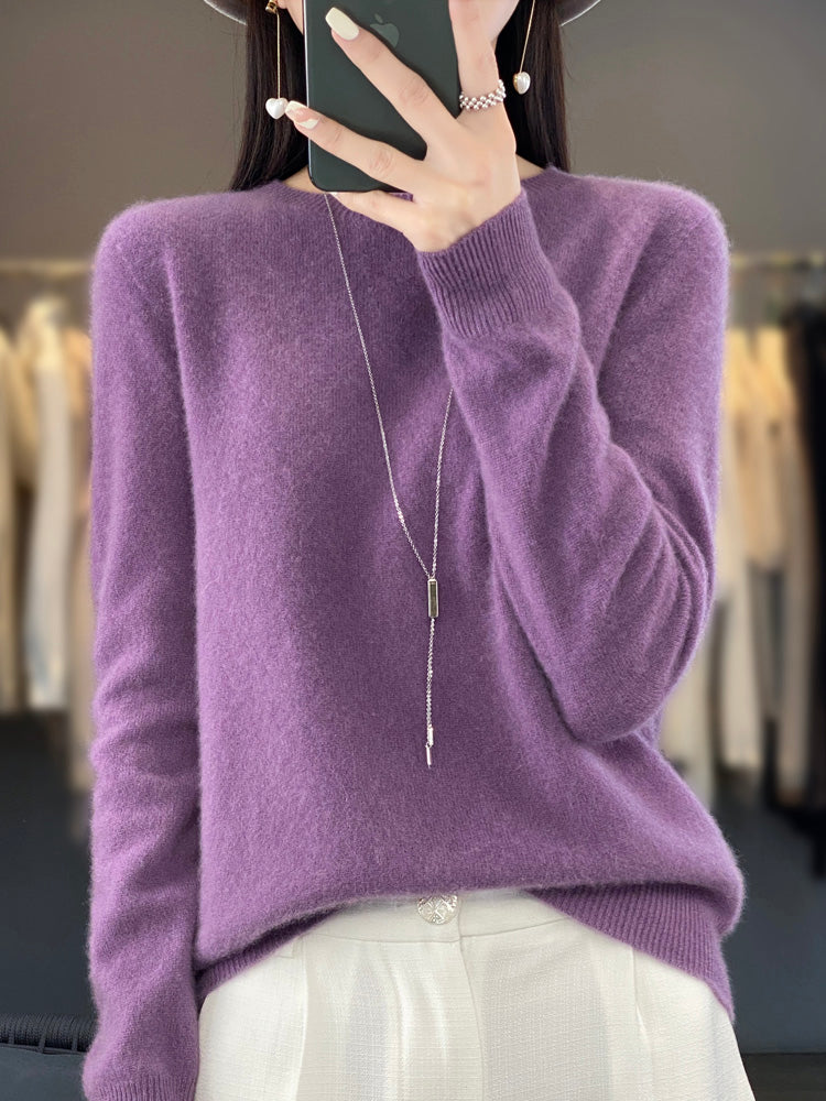 Pull Femme Laine Marine Élégant