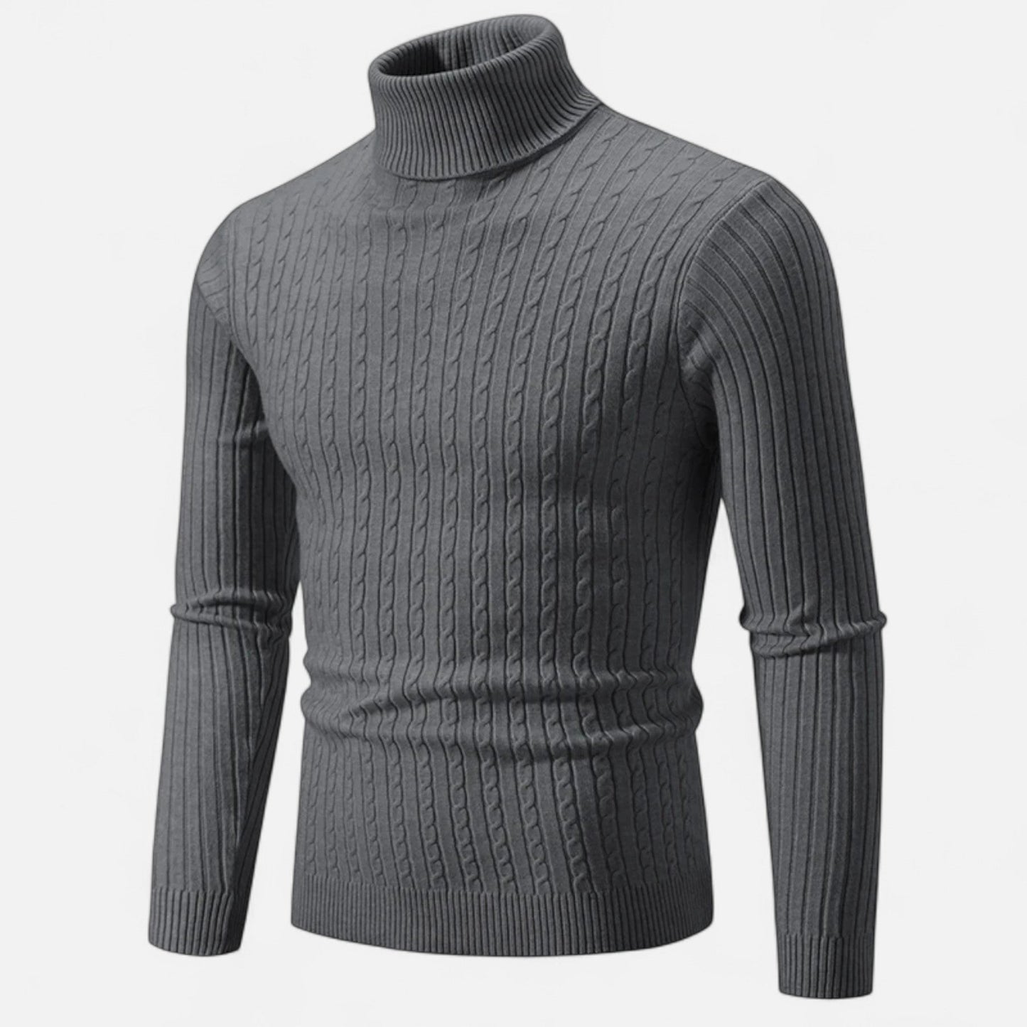 Pull Laine Doux Col Rond Brun Homme