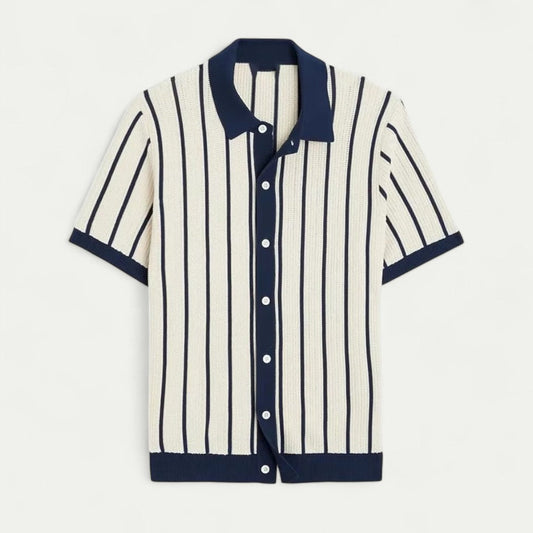 Chemise Homme à Manches Courtes Rayée Été - LuxeStyle