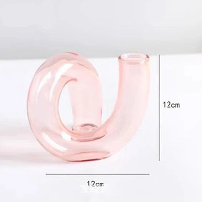 Vase Verre Décoratif Fleuri sur Pied