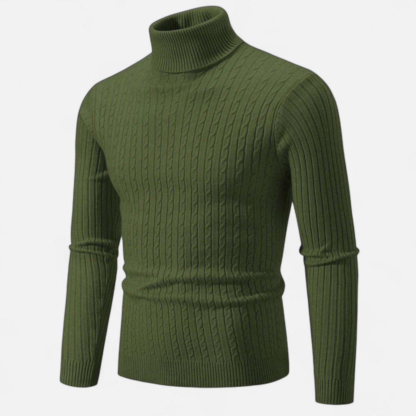 Pull Laine Doux Col Rond Brun Homme