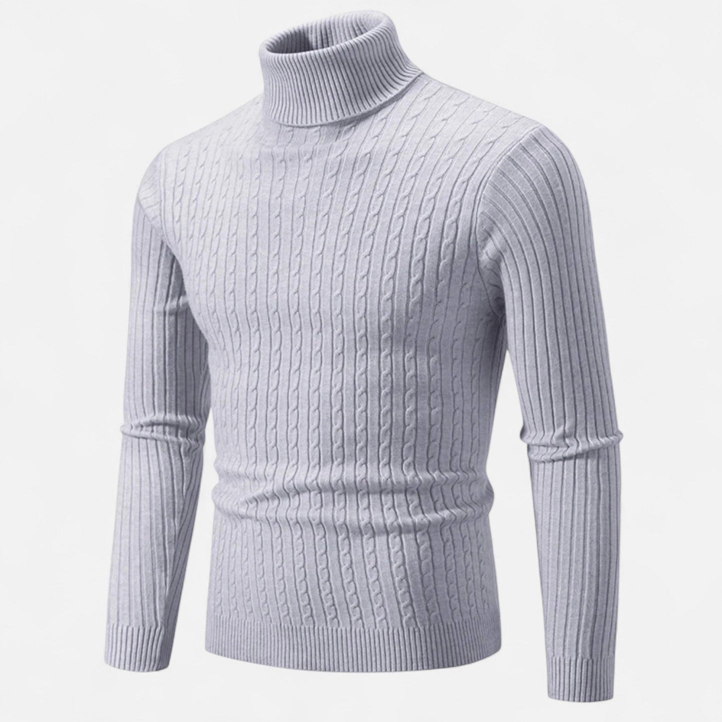 Pull Laine Doux Col Rond Brun Homme