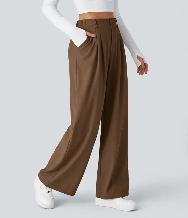 Pantalon de travail femme confortable taille haute élégant
