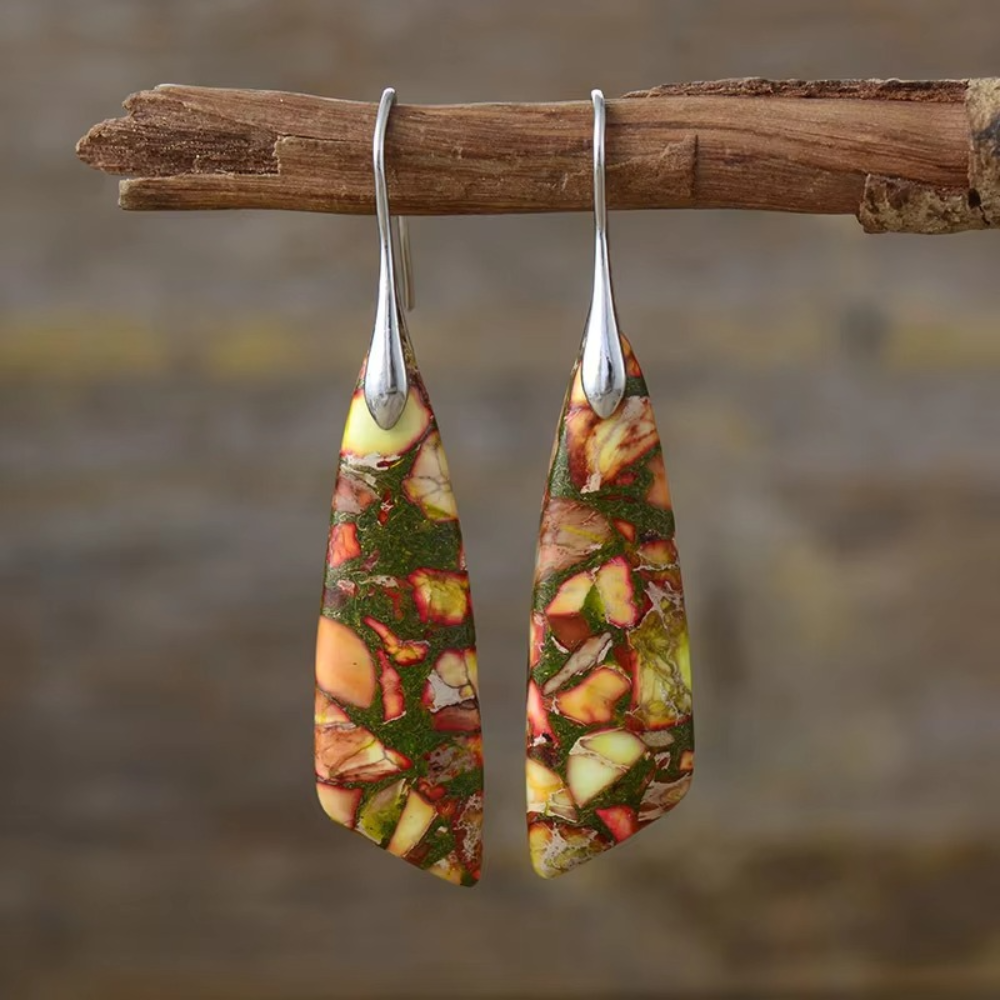 Boucles d'oreilles classiques en pierre précieuse