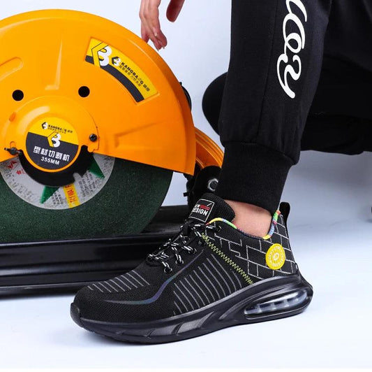 Bottines de sécurité légères à semelle en caoutchouc renforcée - LuxeStyle