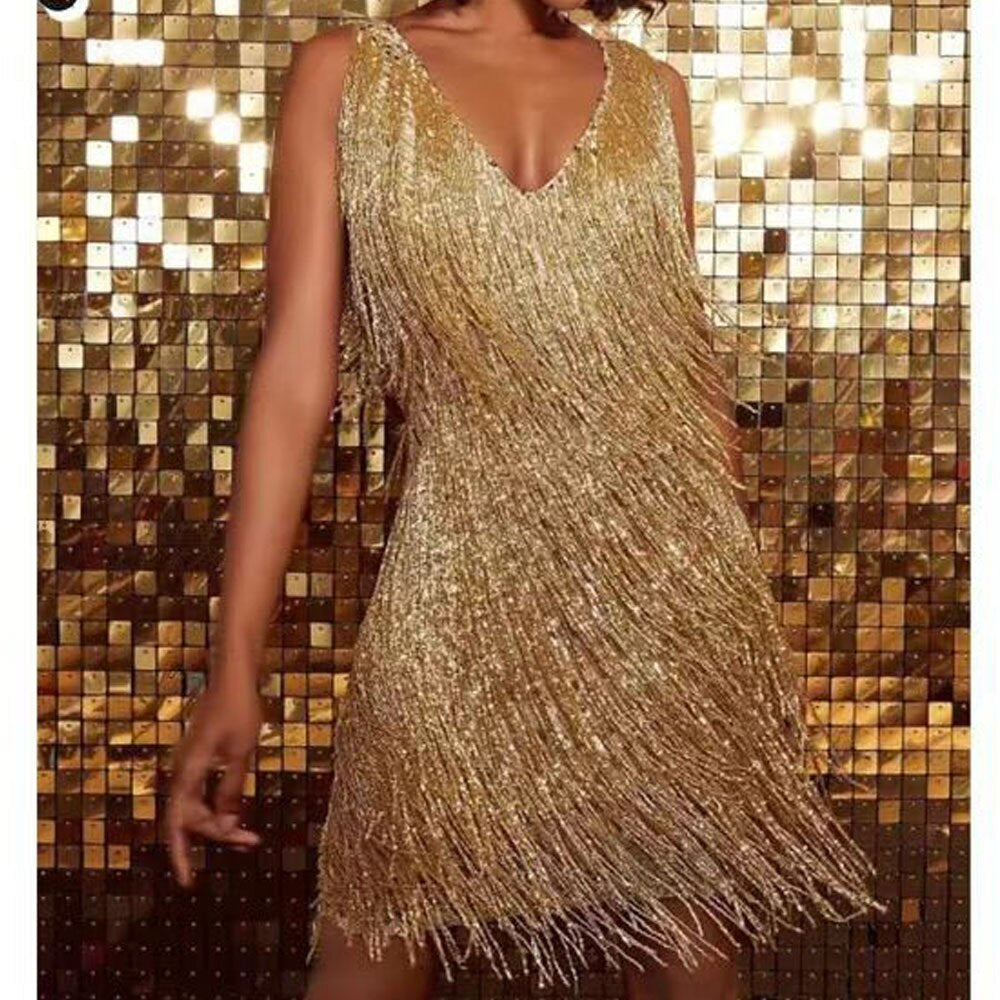 Robe de Soirée Étincelante pour Femmes Mini Féminine