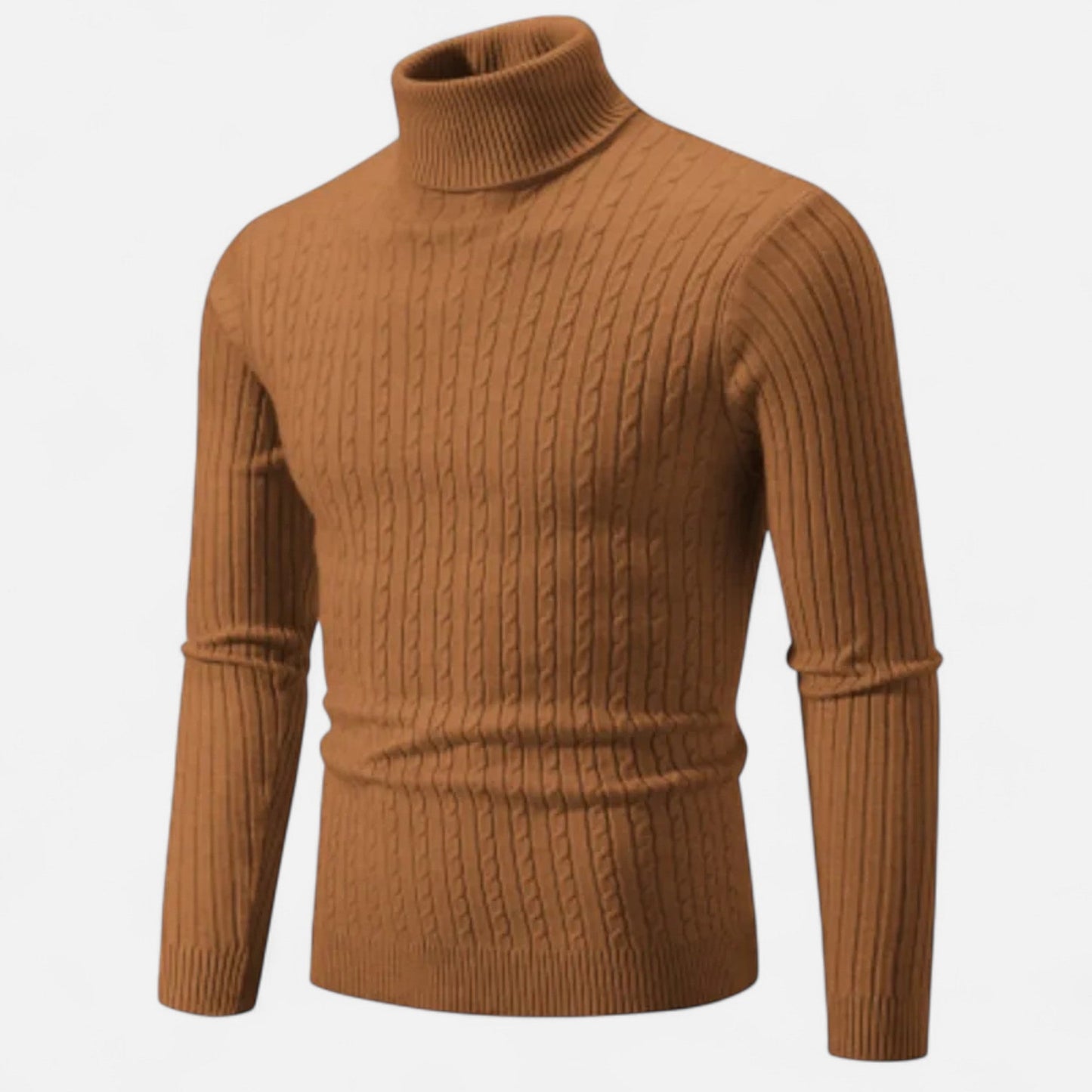 Pull Laine Doux Col Rond Brun Homme - LuxeStyle
