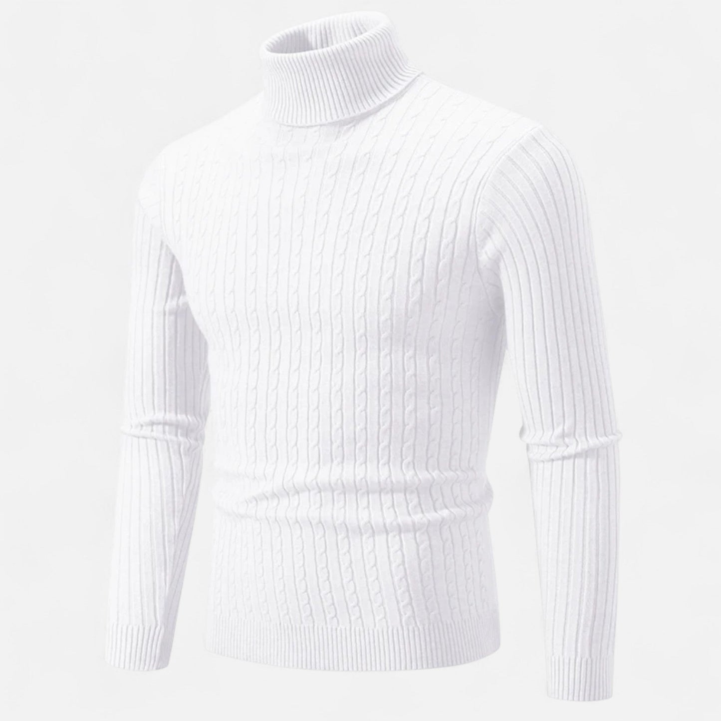 Pull Laine Doux Col Rond Brun Homme