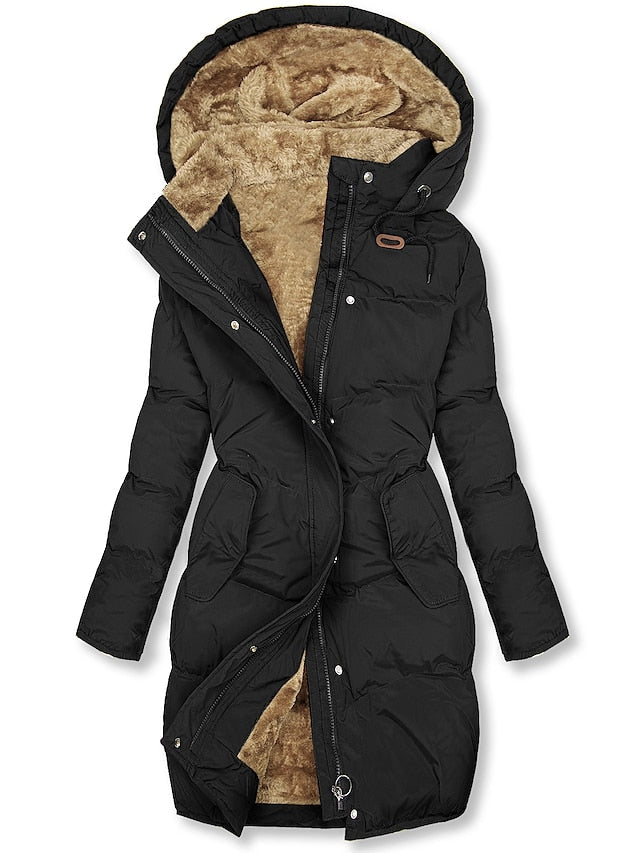 Manteau Femme Hivernal Élégant et Isolé avec Doublure et Fermeture Éclair