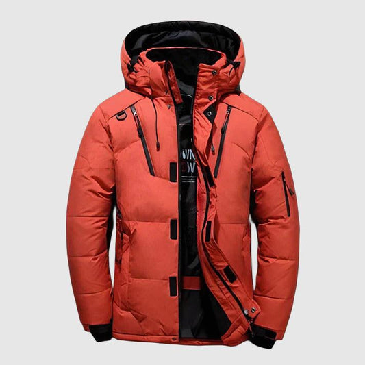 Veste Étanche Hiver Rouge Homme avec Capuchon - LuxeStyle
