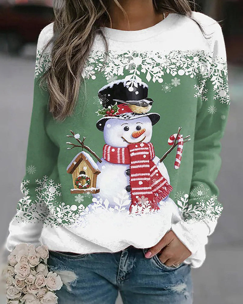 Sweat à Capuche Femme Hiver Motif Neigeux Coloré