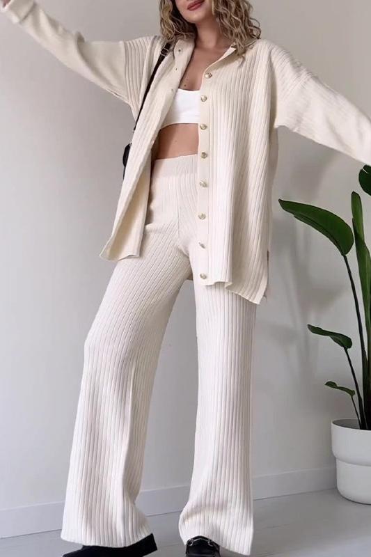 Amelia - Ensemble décontracté avec chemise classique et pantalon large