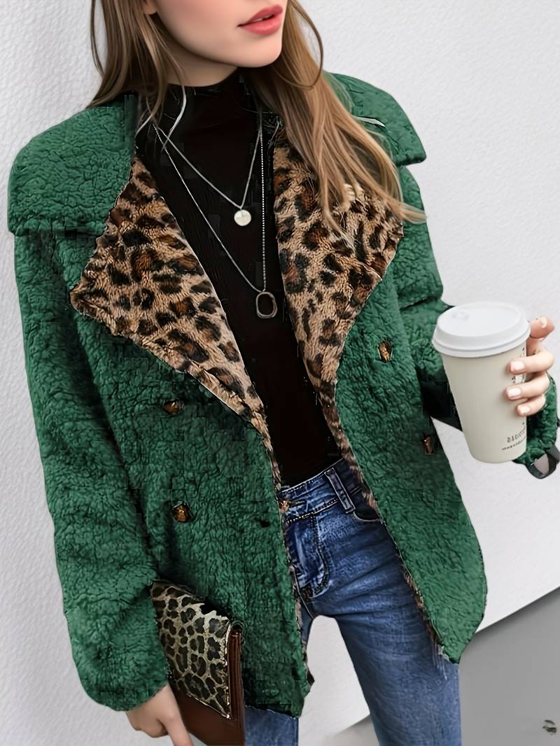 Veste Hiver Femme Imprimé Sauvage avec Manches Longues