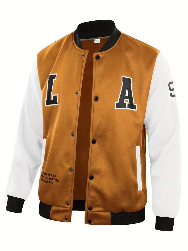 Veste Casual Homme Manches Colorées Fermeture Éclair