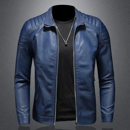 Veste Cuir Homme Élégant - Confortable et Adjustée avec Fermeture Éclair