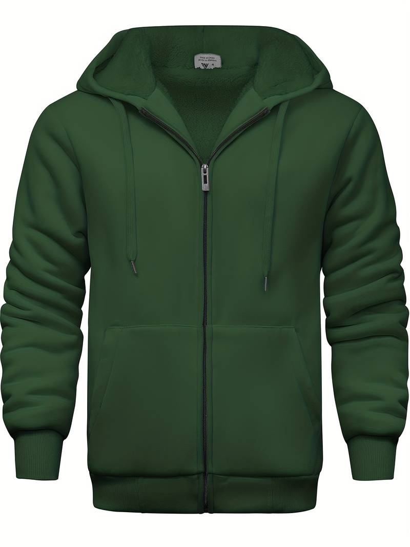 Sweat À Capuche Simple Zippé Pour Homme - Confortable Au Quotidien - LuxeStyle