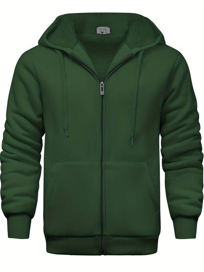 Sweat À Capuche Simple Zippé Pour Homme - Confortable Au Quotidien - LuxeStyle