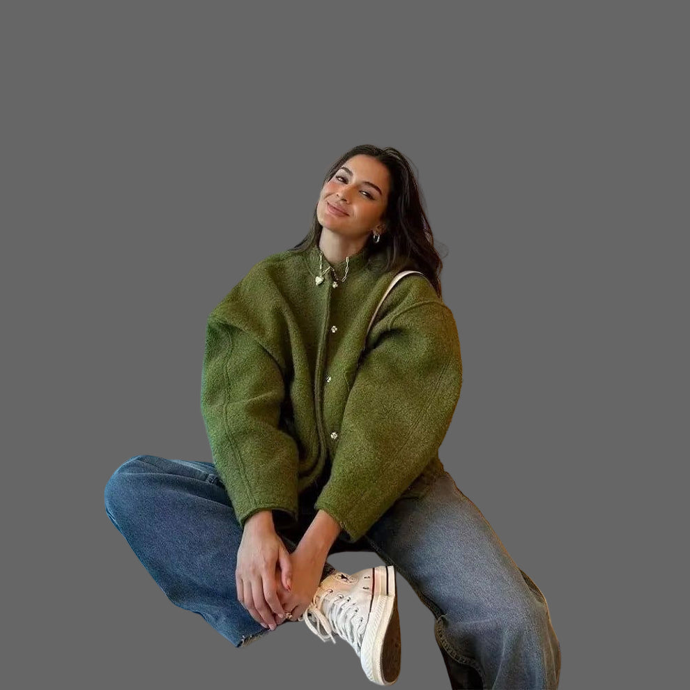 Blouson Femme Doux Oversize – Veste Décontractée avec Look Chic