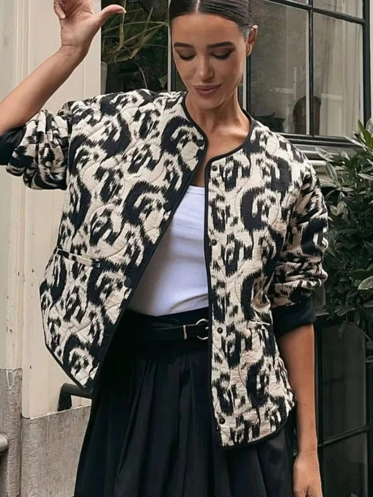 Veste Hiver Chic Fleurs pour Femme - LuxeStyle