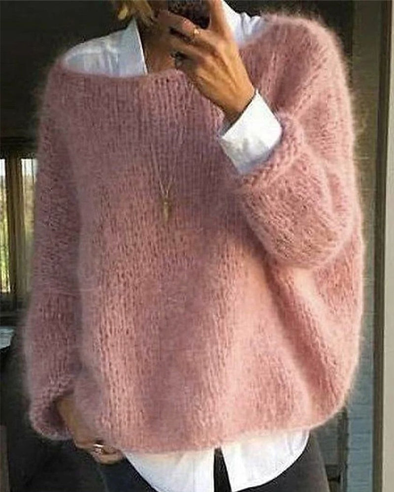 Pull Femme Laine Mérinos Rose Vif - LuxeStyle