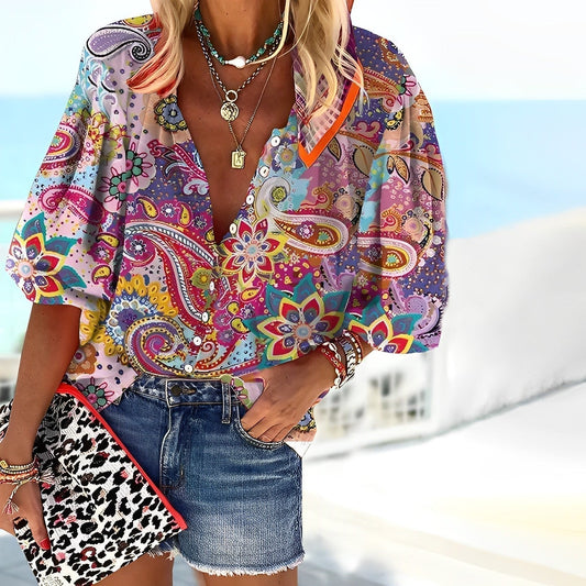 Blouse Féminine Élégante – Haut en Maille Coloré avec Manches Longues & Coupe Détendue - LuxeStyle