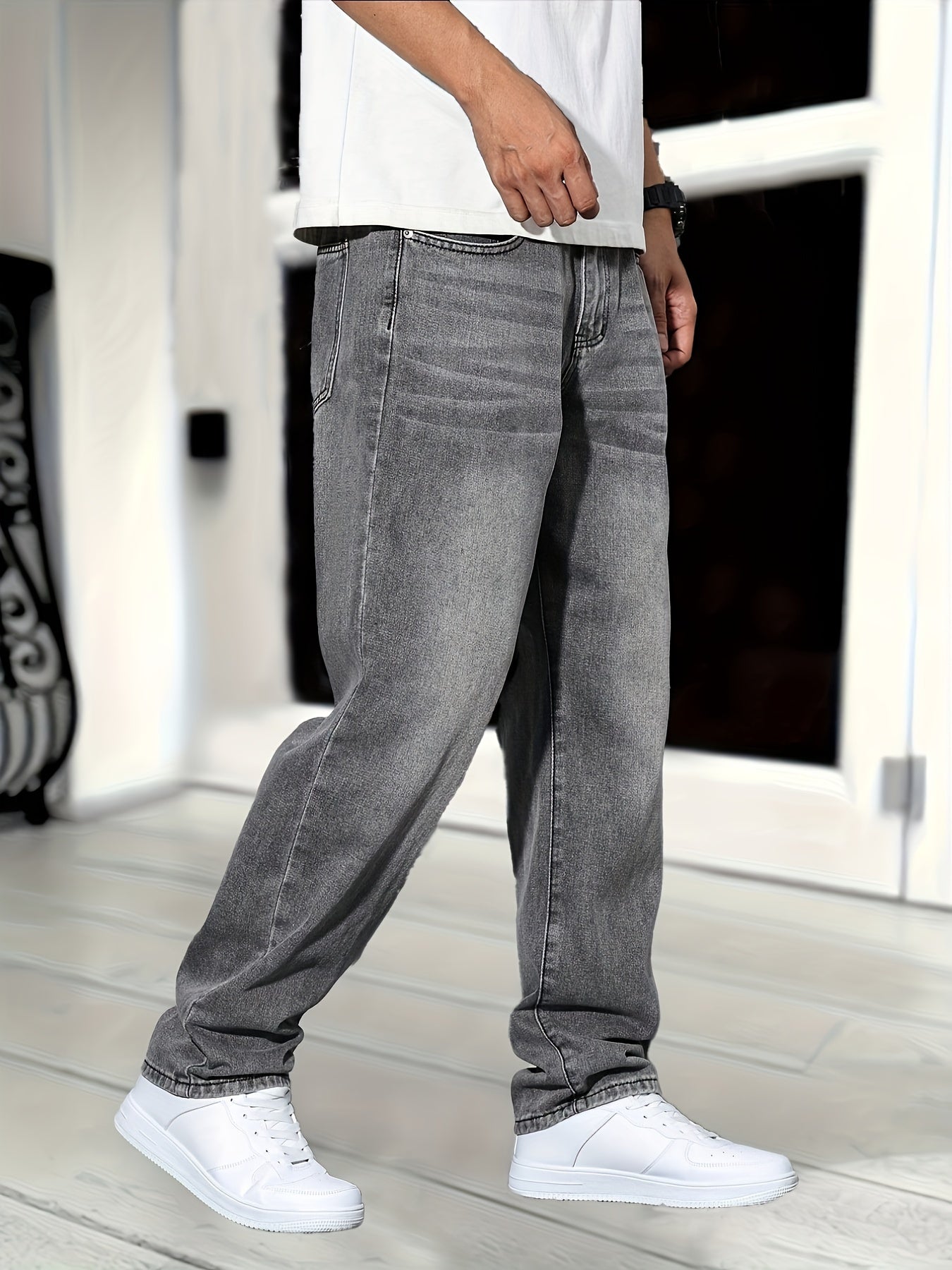 Pantalon Jean Gris Relâché Homme