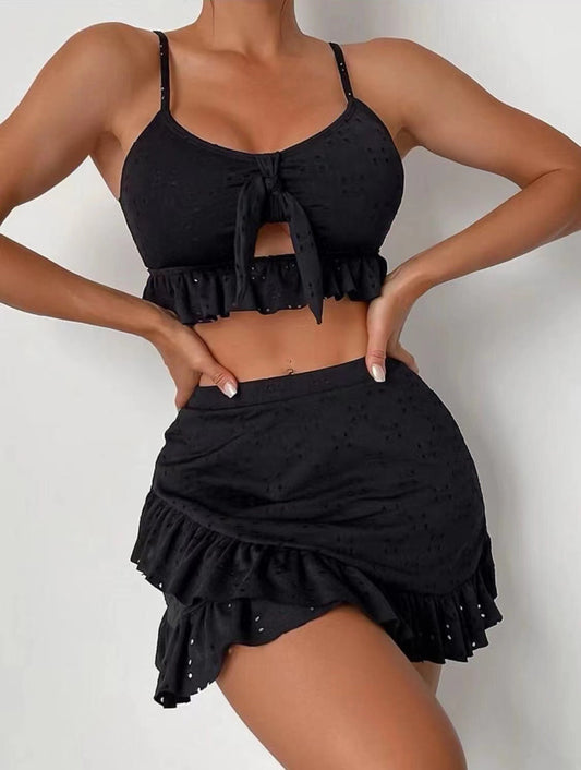Maillot de Bain Élégant 3 Pièces pour Femme - Bikini Fashion avec Dentelle et Haut de Bain - LuxeStyle