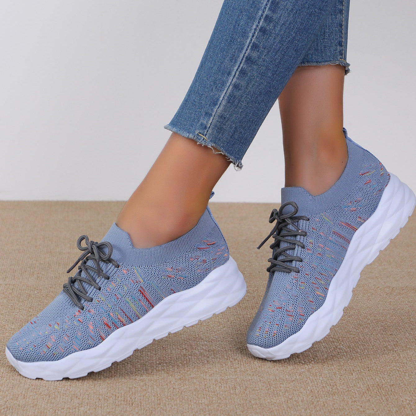 Ballerines Femmes Confort – Chaussures en Dentelle avec Nœuds & Semelle Souple