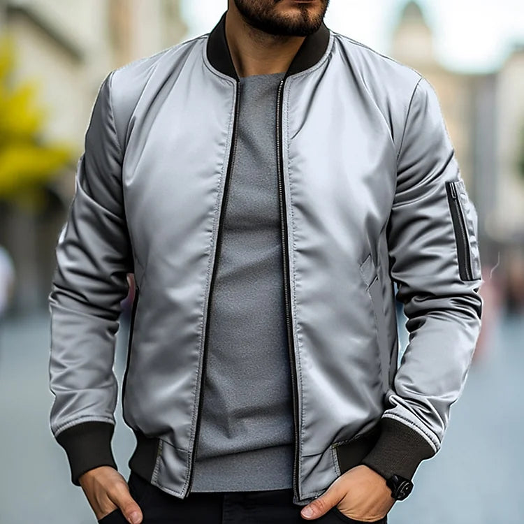 Blouson de pilote homme noir avec poches fermées
