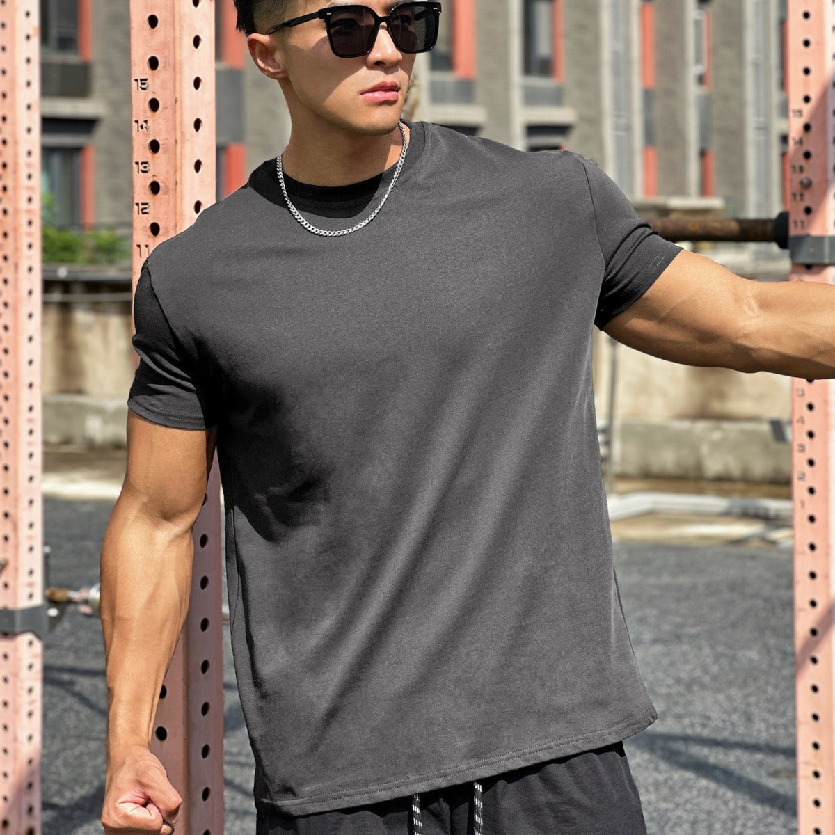 T-Shirt Sport Homme Coton Respirant Manches Courtes - LuxeStyle