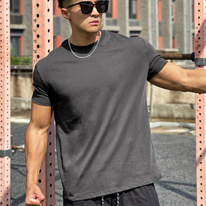 T-Shirt Sport Homme Coton Respirant Manches Courtes - LuxeStyle