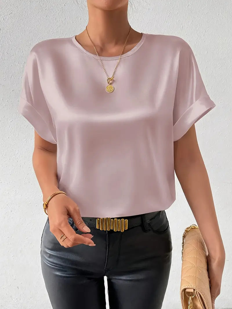 Valkirra - T-shirt satiné Casual Manches Courtes