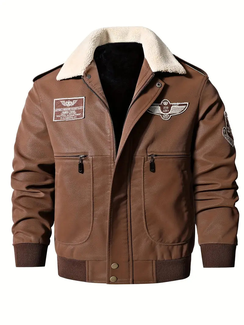 Veste Blouson Cuir Doublée pour Homme Hiver - LuxeStyle
