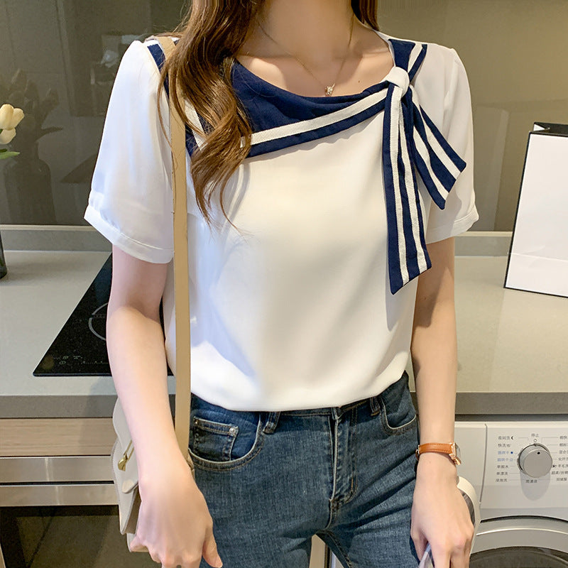 Blouse Chic Élégante – Chemisier Femme en Soie avec Décolleté et Manches Flottantes
