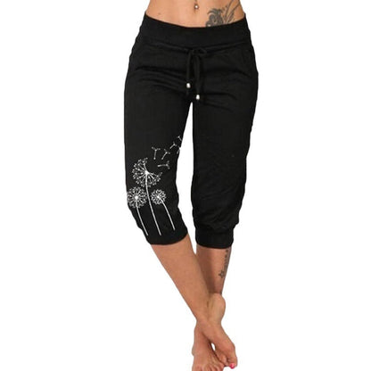 Pantalon de sport femme imprimé fleuri, 7/8, couleur vives