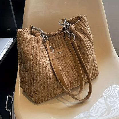 Sac à Main Femme Luxe - Grand Sac en Velours Doux avec Bandoulière Ajurable