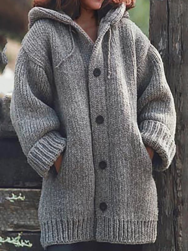 Gilet Long Femme Très Doux avec Capuche - Style Chic et Confortable