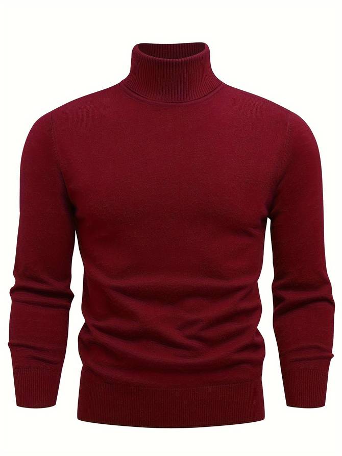 Pull Homme Col Roulé Élégant Noir