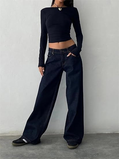 Jean Femme Décontracté Taille Élevée Relâché