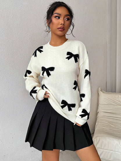 Pull Femme Col Rond Imprimé Floral