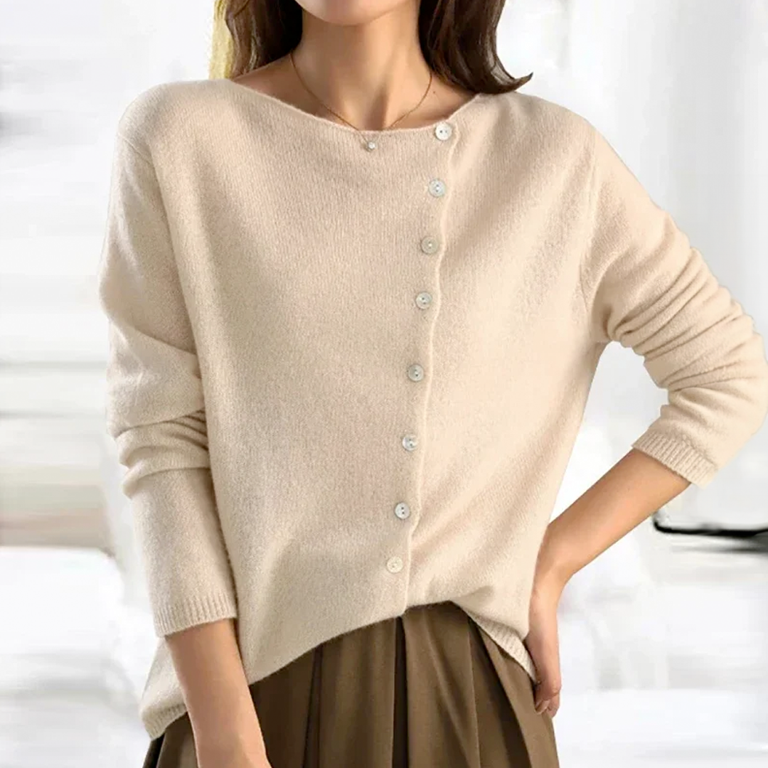 Gilet Femme Élégant - Cardigan Laine Douce avec Fermeture Élégante et Confort Féminin