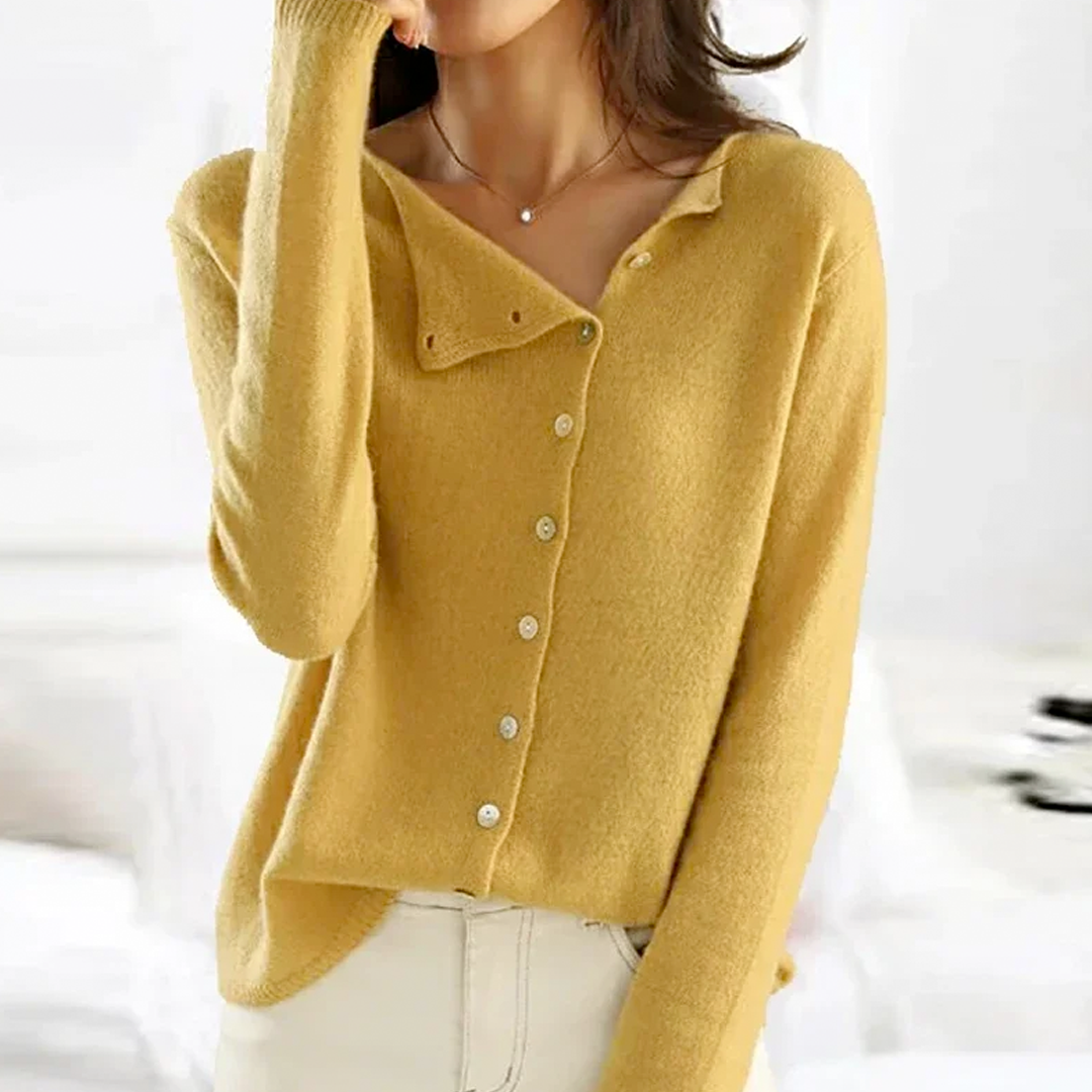 Gilet Femme Élégant – Cardigan Laine Mérinos Doux avec Fermeture Raffinée