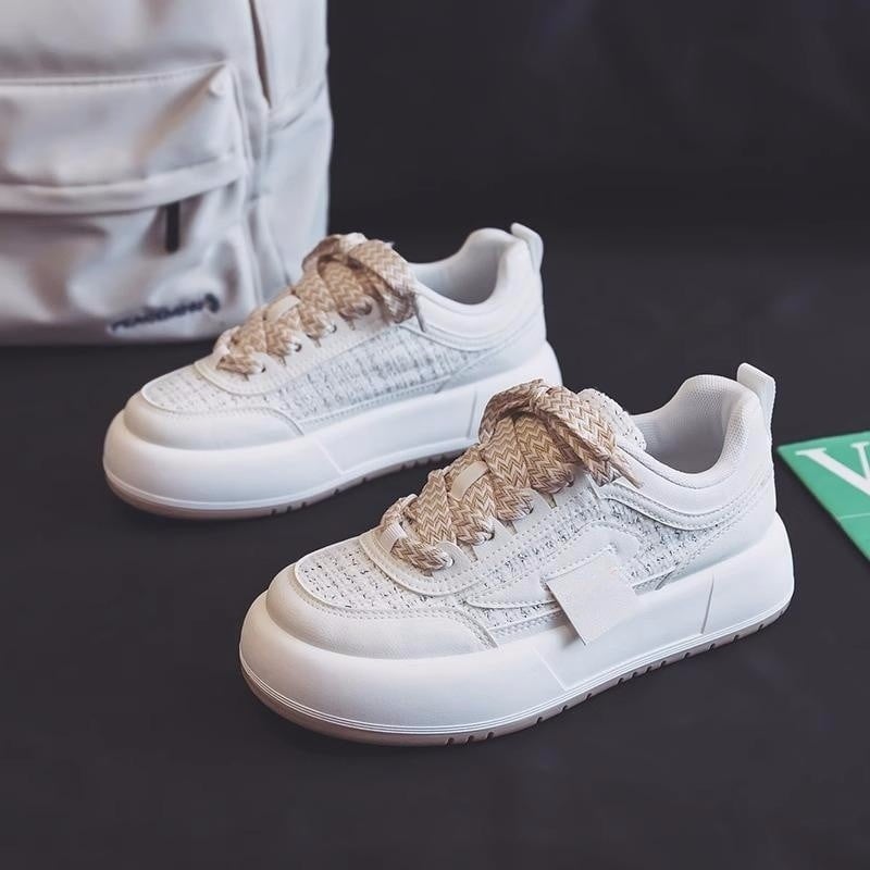 Baskets Femmes Confortables en Toile Épaisse