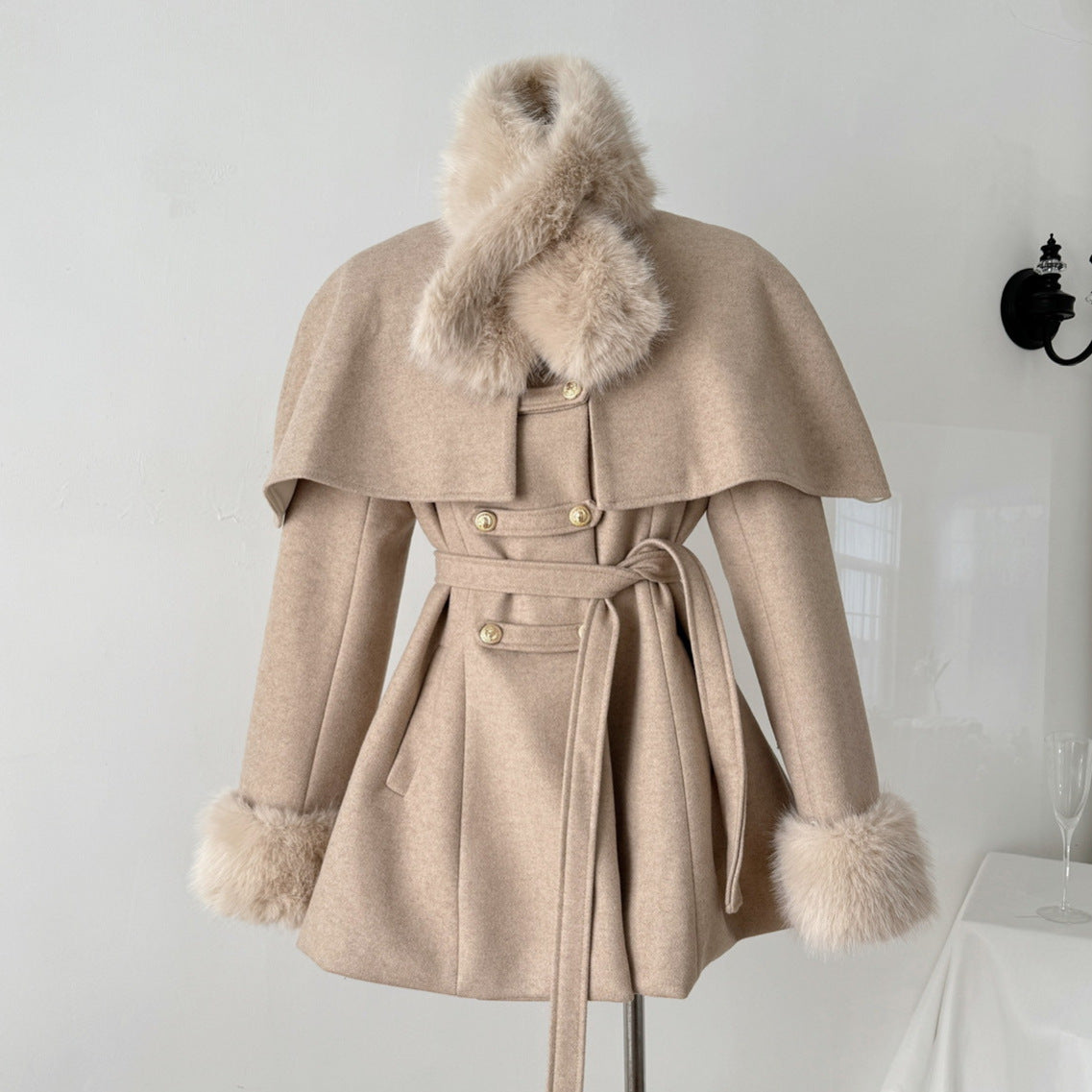 Manteau Femme Hiver Long avec Col Détachable