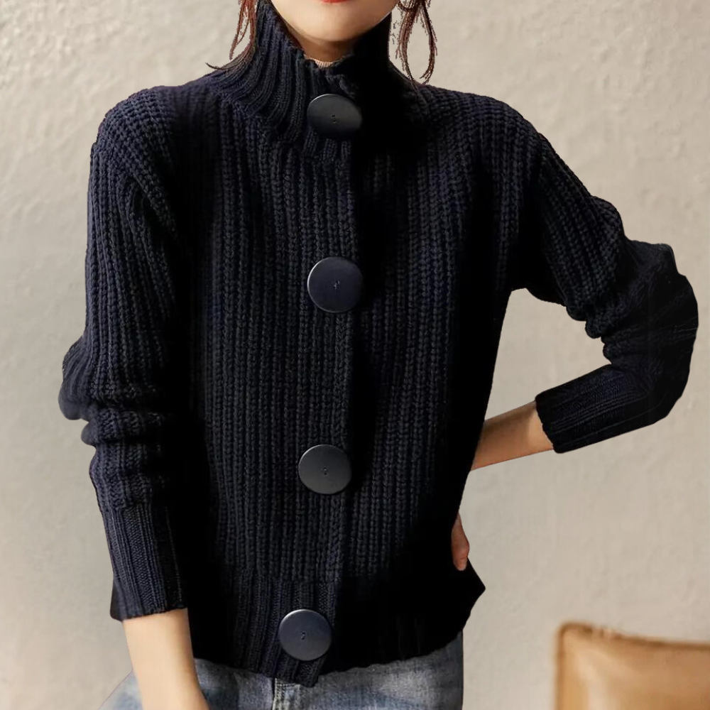 Gilet femme épais à boutons dorés - LuxeStyle