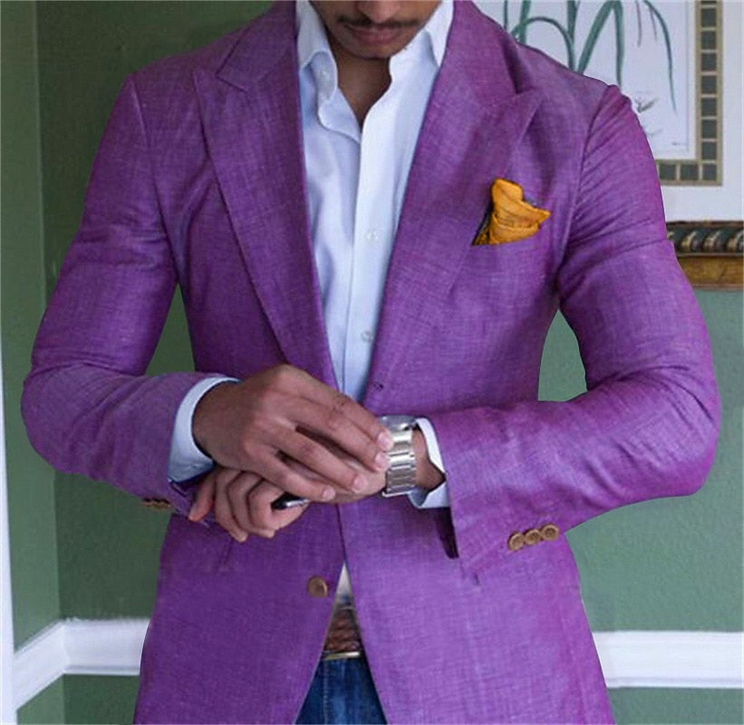 Blazer Homme Noir avec Pochette Rouge