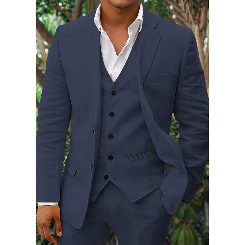 Costume Homme Marine Élégant 3 Pièces