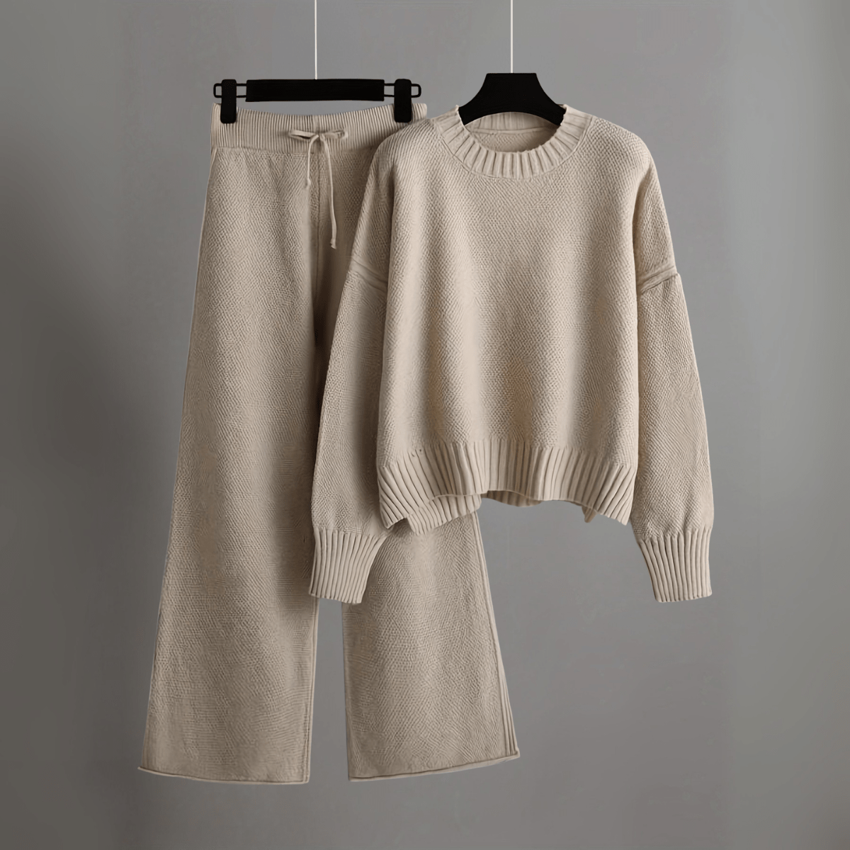 Tenue Détente Femme 2 Pièces – Pull et Pantalon Élégant en Polyester Écologique
